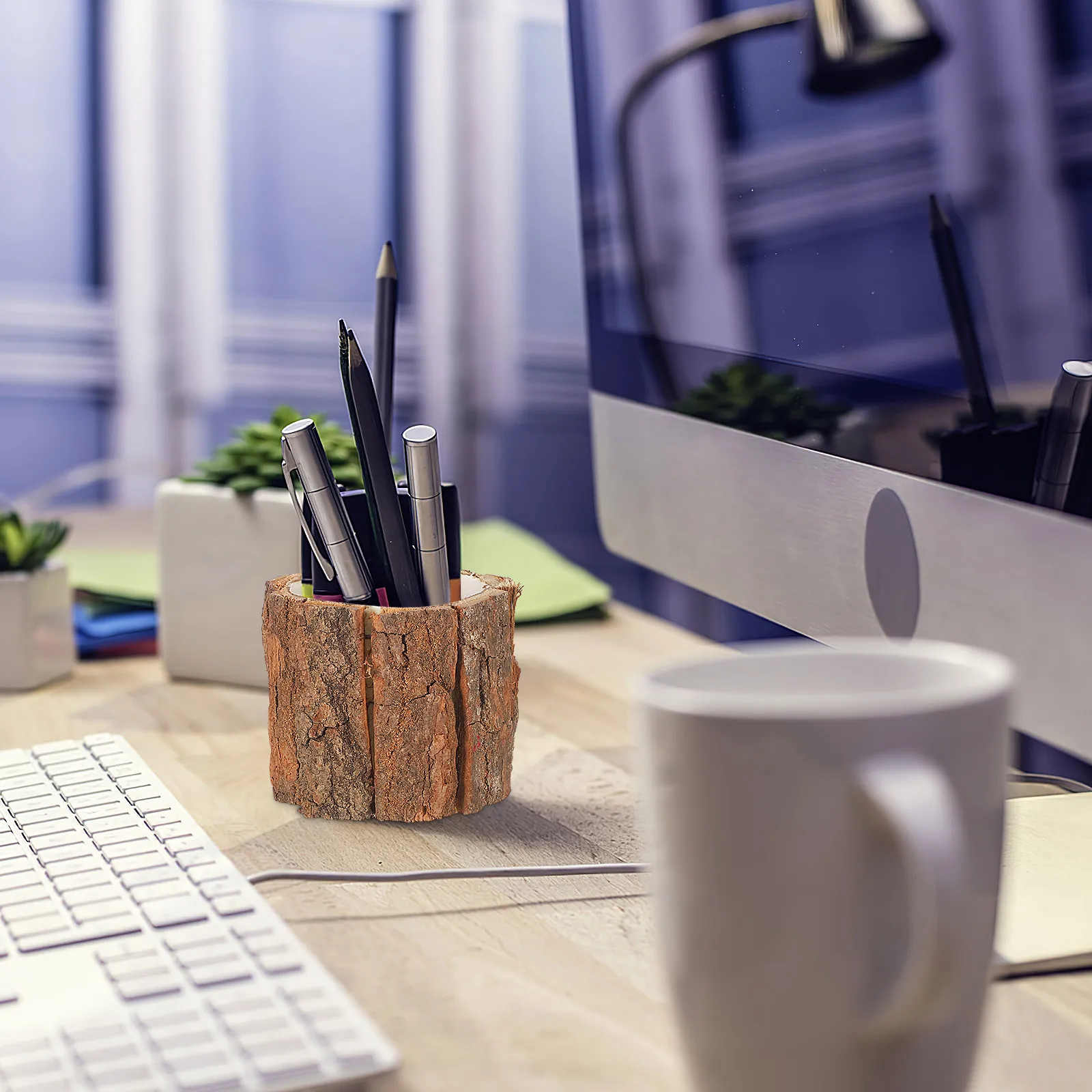 

3 Pcs Waterproof Flower Bucket Plant Basket Wood Planter Wooden Succulent Pot Stump Tree Pots for Plants Flowerpot Office