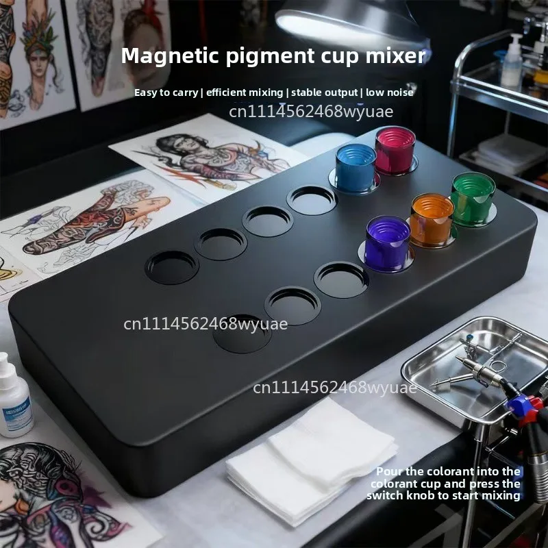 Portable Pigment Shaker Automatic Tattoo Ink Mixer 3D Vortex Magnetic Multi-Point Stirring