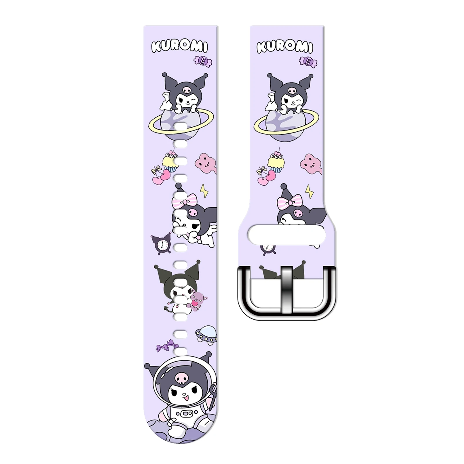 

Sanrio 20mm Cute Kuromi Band for Samsung Galaxy Watch 7/6/5 40mm 44mm Band Replaceable Bracelet for Xiaomi Huawei Amazfit Watch