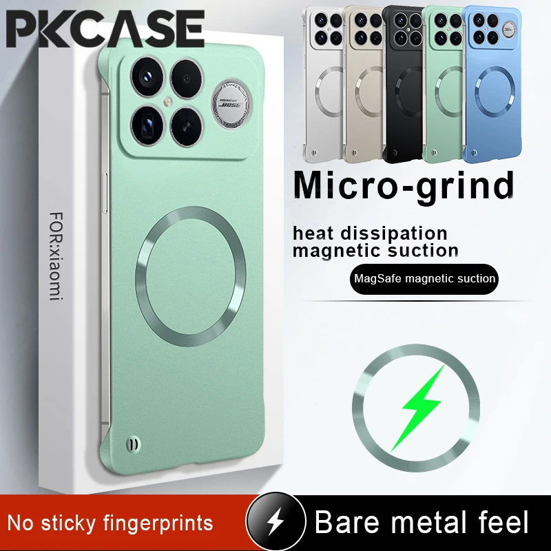 PKCASE Metall Magnetische Rahmenlose Stoßfeste Hülle Für Redmi Note 15 14 Pro Plus 5G Kabellose Ladehülle Für Redmi K90 Pro Max
