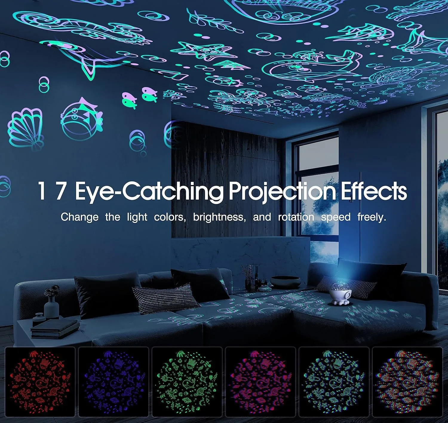 Kids Night Light Projector, Octopus Galaxy Light with Soothing Music Box & 360° Rotation, USB Rechargeable Starry Sky Projector