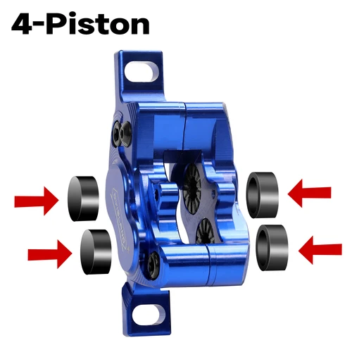 Imagen 2 del producto DYISLAND MTB freno de disco hidráulico de 4 pistones 850mm/1500mm pastillas de freno de refrigeración de cerámica presión de aceite AM DH freno de disco de bicicleta de montaña