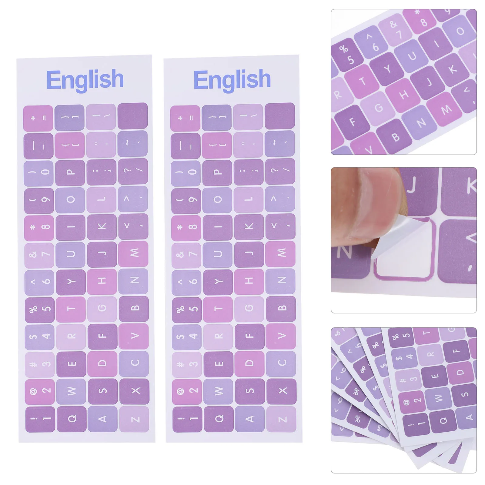 

6pcs Keyboard Stickers English Premium Pvc Replacement For Laptop Desktop Computer Keys Protection Film Easy Apply Worn Out