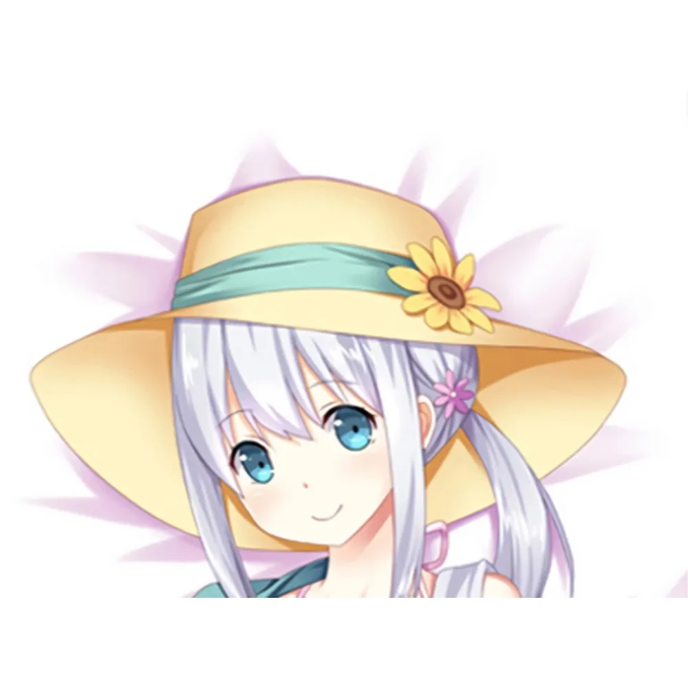 Anime Sagiri Izumi Dakimakura Case Cute Girl Light Purple Hair Pink Hair Clip Double Sided Printing