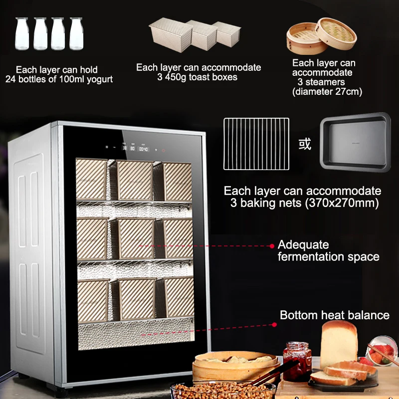 80L di Fermentazione di Fermentazione Macchina Commerciale Costante di Temperatura e di Umidità di Pane/Yogurt Fermentazione Attrezzature
