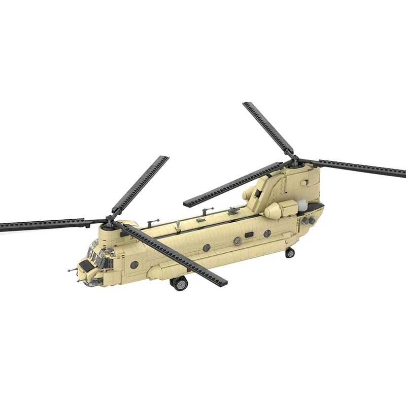 2056PCS  Military MOC 1:35 Scale CH-47 F Chinook helicopter Model diy creative ideas aircraft Plane Toy Assembly Puzzle Gift