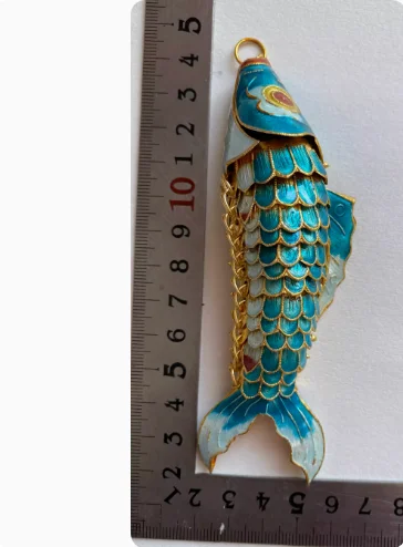 Vintage Cloisonne Enamel 4.72 inch Large Goldfish  Pendants DIY Animal Fish Charms Chinese Traditional Handicrafts Ornament