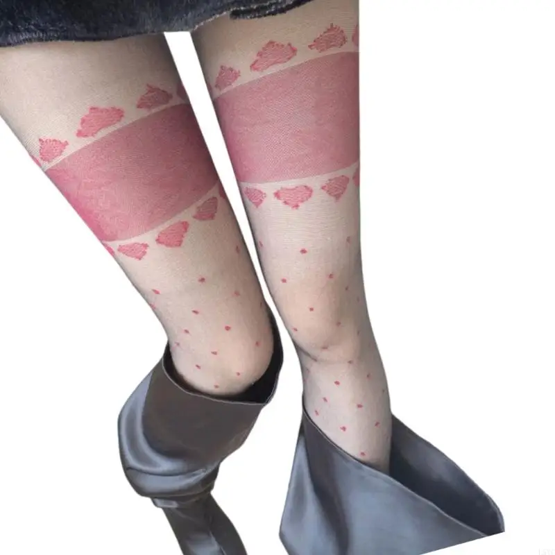 

L5YC Women Patterned Pantyhose Stockings High Waist Pantyhose Tights Nylon Stockings