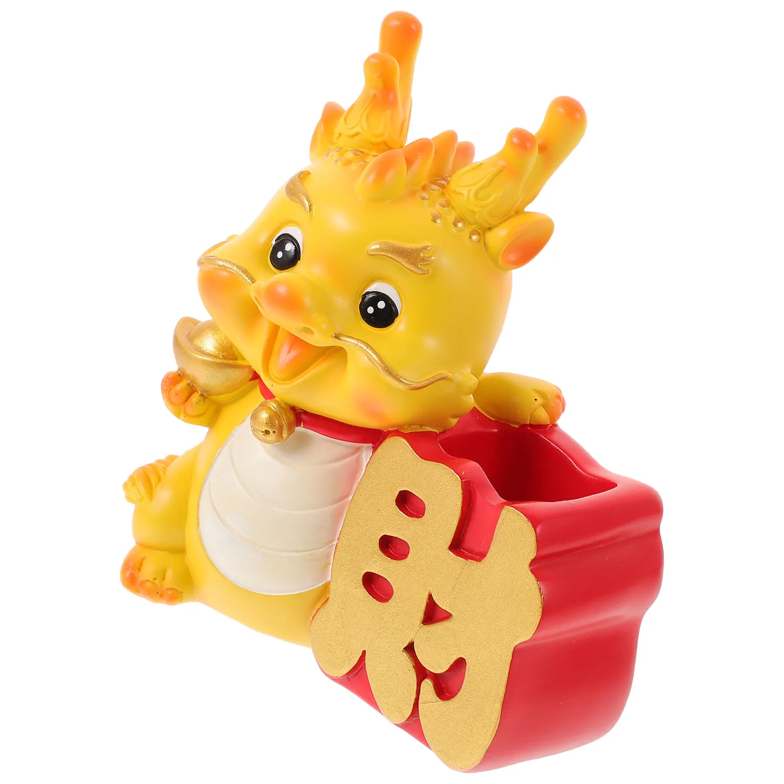 

Cute Resin Dragon Pen Holder Zodiac Desktop Organizer Storage Container For Pens Pencils Makeup Brushes Painting Tools Office