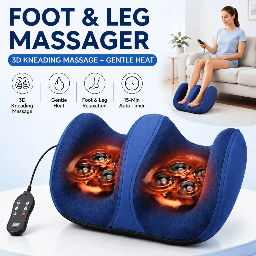 3D Electric Heated Foot Massager, Heated Foot Leg Massager, Calf Massage Machine, Roller Massage Device, Home Relaxation Care