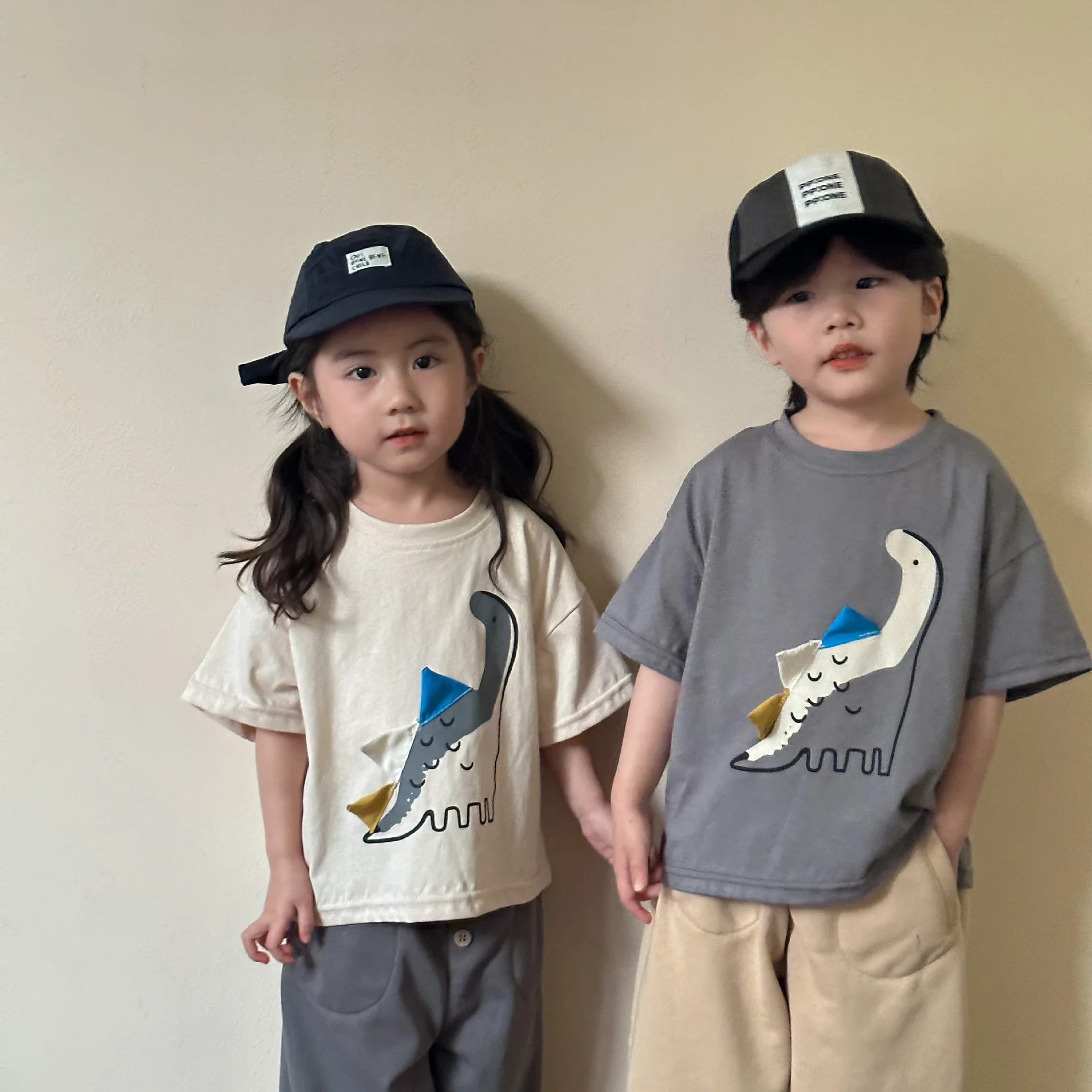 MILANCEL 2-7Y Kids Clothes Boys Dinosaur T-shirts Summer Girls Tee Cotton Boys Half Sleeve Shirt