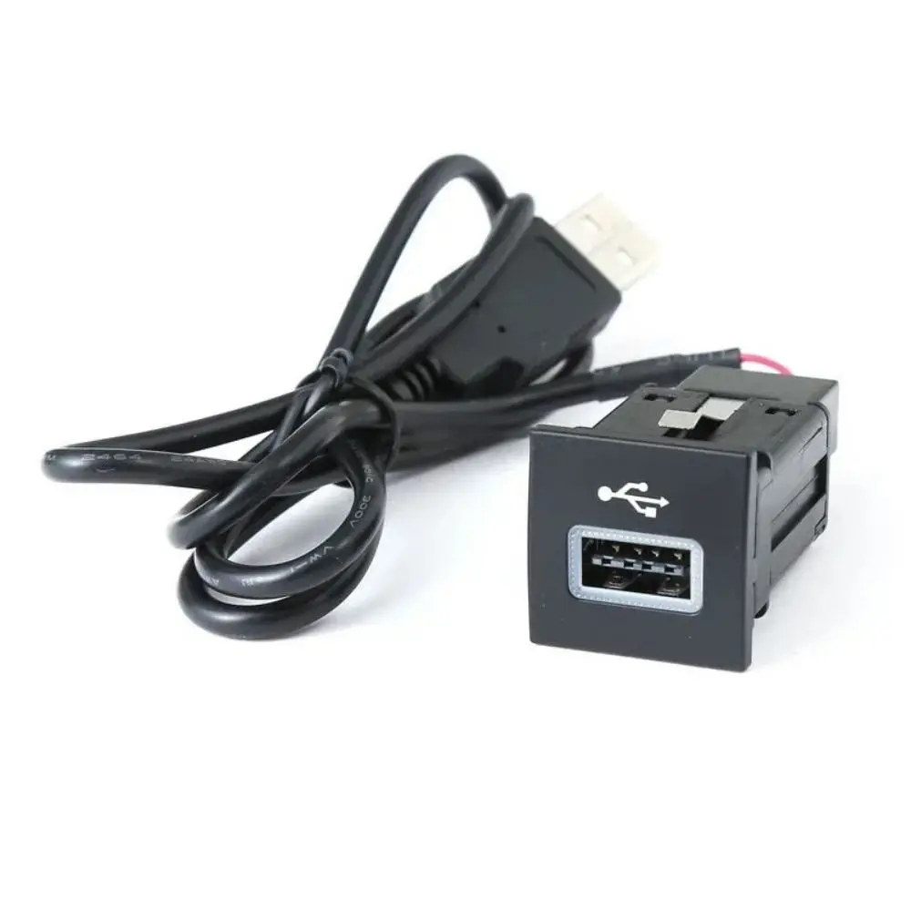 12V/24V Car USB Charger ABS Outlet Button Car USB Input Adapter Audio Radio for Volkswagen Golf 6 Jetta 5 MK6 Scirocco 2006-2012