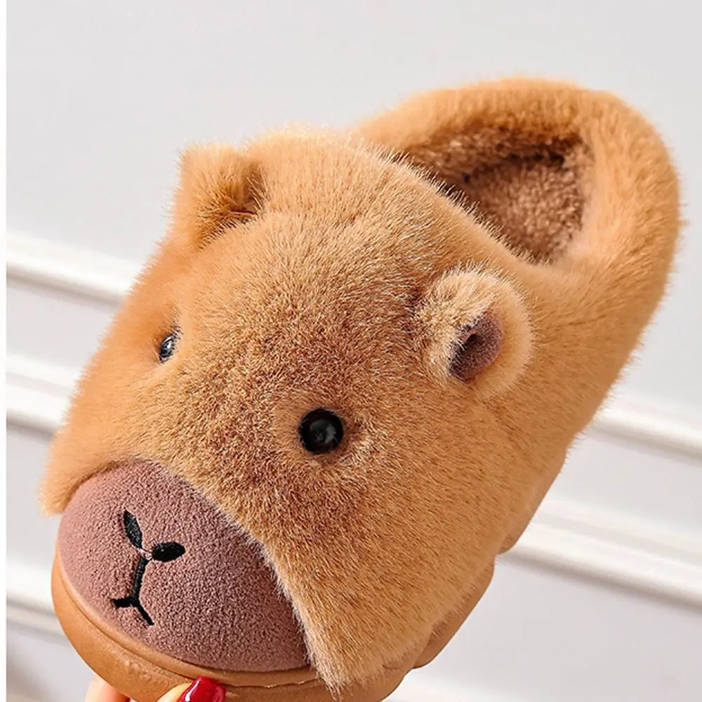 Houseshoes Winter Capybara Plüsch Hausschuhe Verdicken Warme Weiche Cartoon Pelzigen Hausschuhe Anti-slip Dicken Sohlen Hause Baumwolle Schuhe geschenke