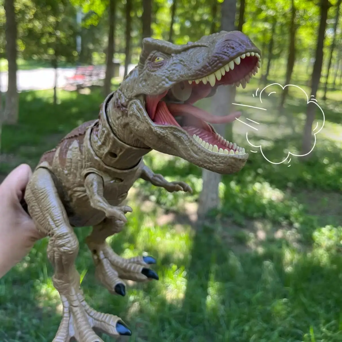 Tyrannosaurus Rex Action Figure Dinosaur Toy Realistic T-Rex with Vibration Roaring, Lights, Spray, Movable Jaws & Limbs Gift