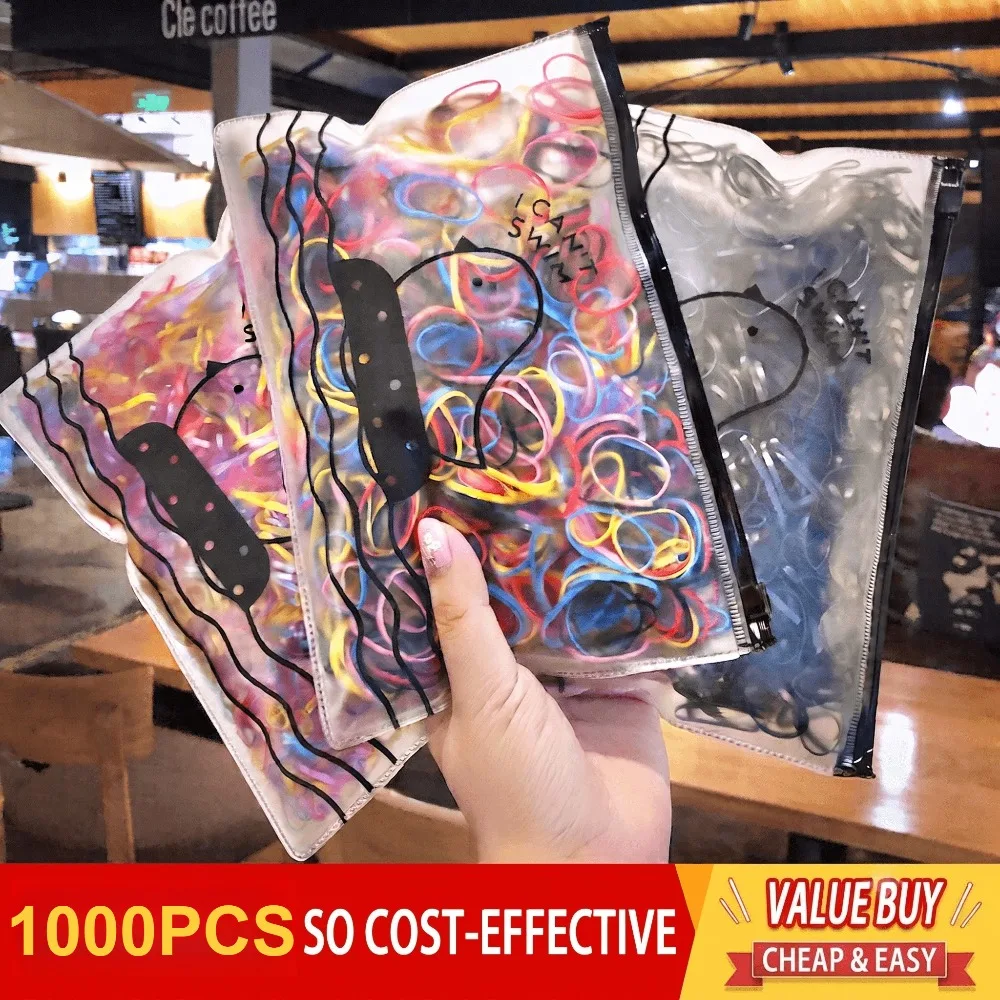 1000Pcs Colorful Mini Disposable Hair Bands - Elastic Rubber Ponytail Holders & Cute Fashion Hair Accessories for Daily Styling