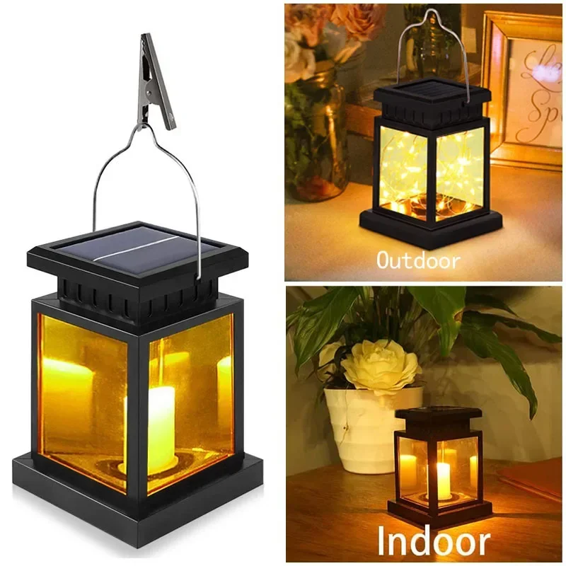 1pcs Solar Led Lights Garden Decor Outdoor Retro Palace Lantern Hanging Candle Lamps Landscape Lighting Floor Terraza Lights