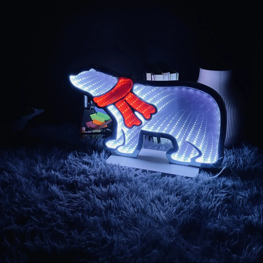 Serce 3d LED nieskończony znak lustrzany pulpit dwustronne świecące lustro akrylowe światło neonowe otchłań dekoracja lustrzana wystrój sypialni