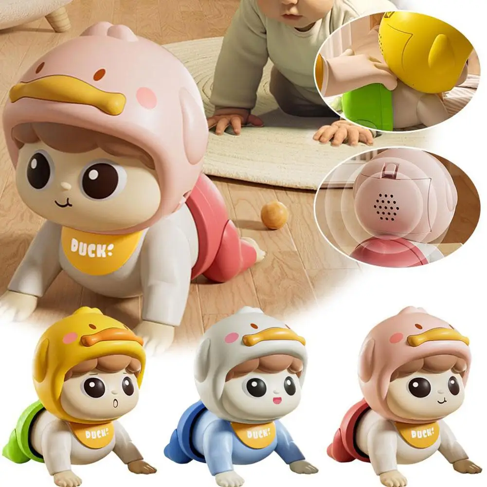 Baby Crawling Toys With Sound Electric Baby Doll Toys Toddler Head-raising Climbing Practice Activity Mo 0-6-12 Educational E8V0