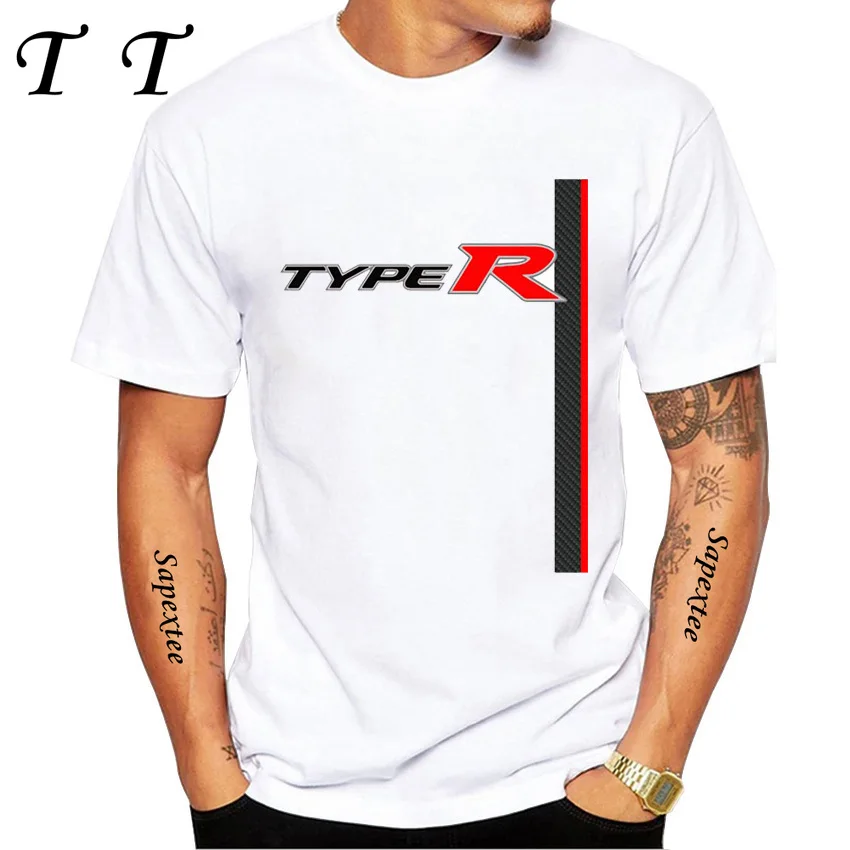 Retro Classic Civic Type R FN2 Tshirt New Summer Men Short Sleeve JDM Legends Print T-Shirt Boy Casual Tops Car Sport White Tees