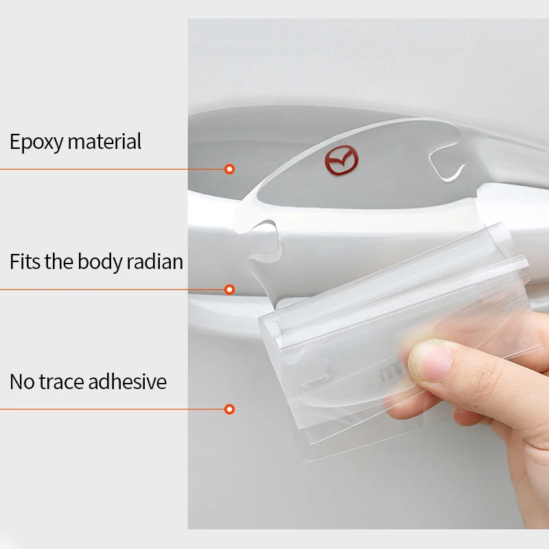 ملصقات واقية بمقبض مضاد للخدش لباب السيارة ، تناسب Mazda 2 ، 3 ، 5 ، 6 ، BL ، BM ، GJ ، CX3 ، CX4 ، CX5 ، CX8 ، KE ، KF, CX7, CX9, MX5, CX30, 8
