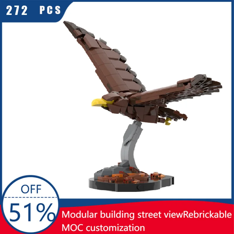 

272 PCS MOC Creative Brown Flying Eagle Modular Building Blocks Model Children Educational Assembly Toy Christmas Surprise Gifts