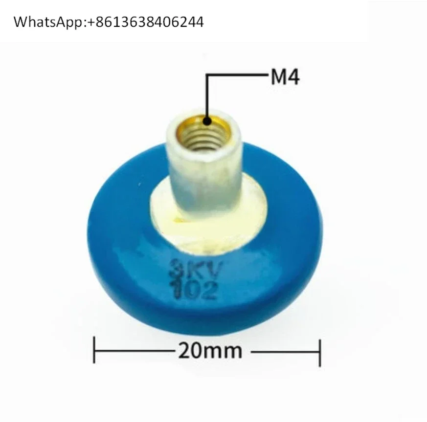 

10Pcs ccg81 102 20mm Doorknob Capacitor 3KV 1nf 1000pf 4mm Thread High Voltage Ceramic