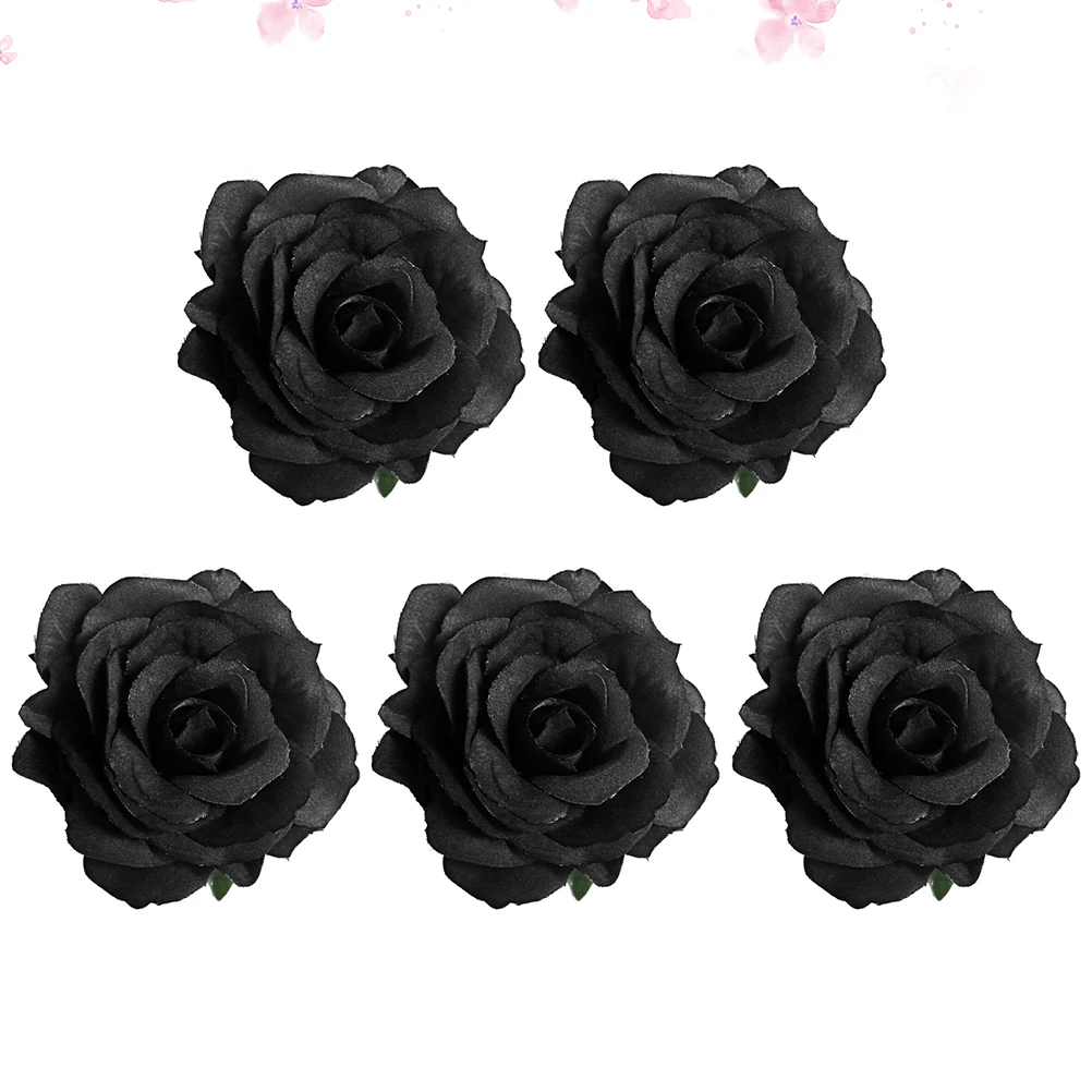 

Decorative Hair Clips Artificial Rose Breastpin Rhinestones Funeral Accessory Bride