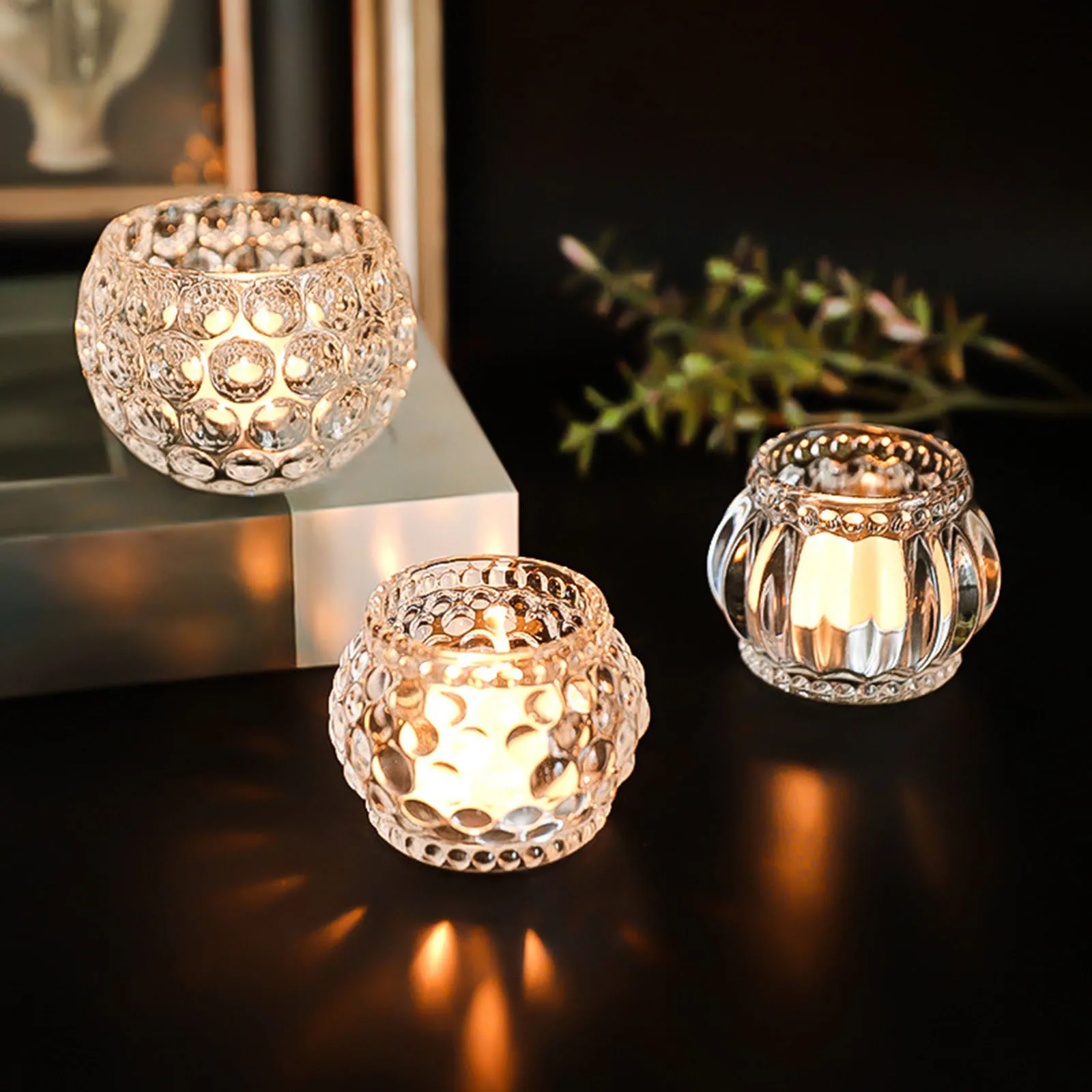 Nordic Glass Candle Holders Decorative Pillar Candle Stands for Birthday Wedding Parties Dinner Table Centerpiece Ornament