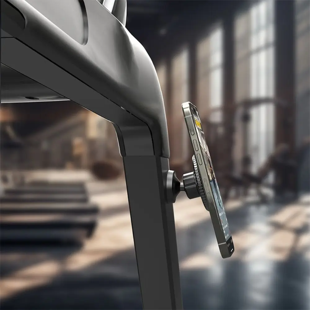 Two-Way Magnetic Suction Gym Phone Bracket 360 Degree Rotation Adjustable Traning Selfie Phone Holder Universal Foldable