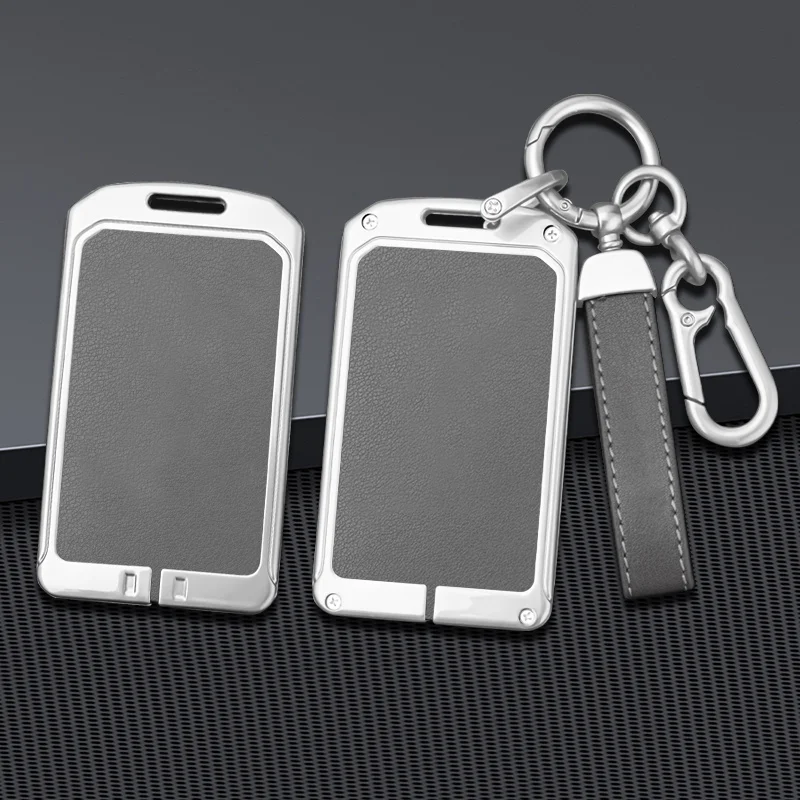

Zinc Alloy+Leather Car Key Case Cover Fob Protector for Tesla Model Y Model 3 Car Applicable Startup Card Cover Starter Card