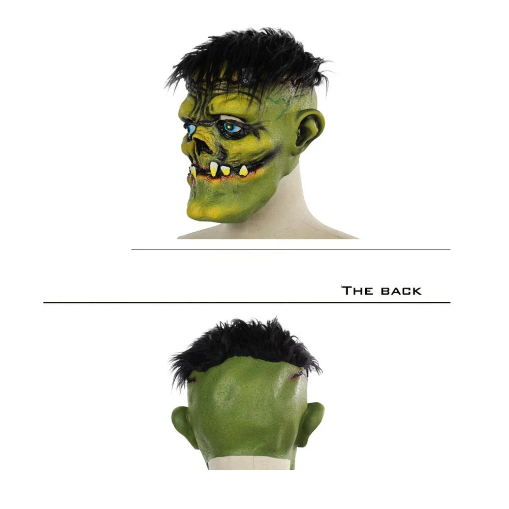 Halloween Maskerade Horror Masker Groen Gezicht Zombie Stijl Cosplay Maskers Kostuum Prop Accessoire Maskerade Masker voor Bar en Feest