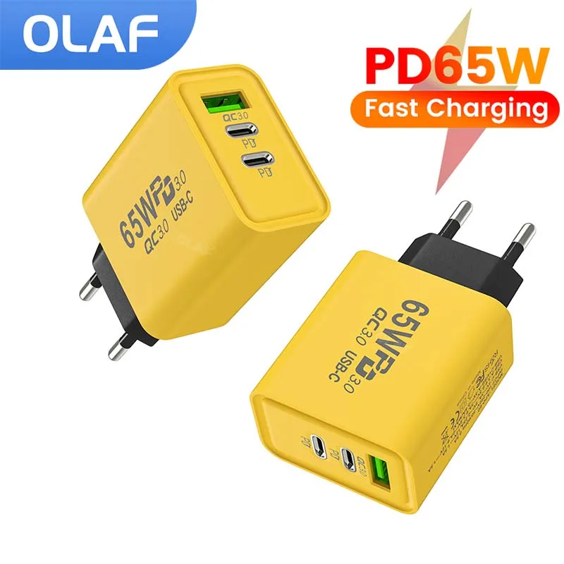 

PD 65W USB C зарядное устройство Быстрая зарядка 3.0 C адаптер для зарядного устройства для iPhone 14 13 12 Xiaomi Samsung USB C настенное зарядное устройство