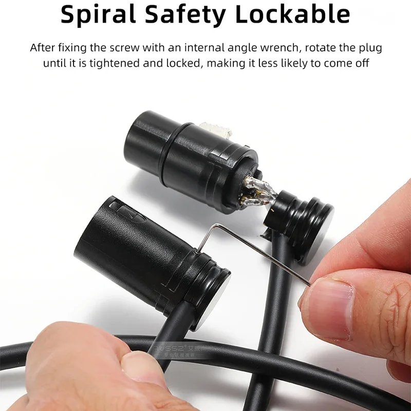 Low Profile L-Shape 3-Pin XLR Cable Right Angle Plug, Short Male