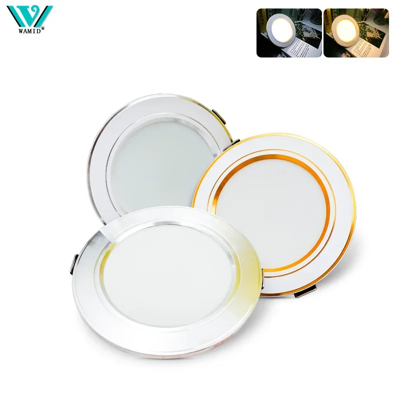 Lâmpada de teto embutida redonda, LED Downlight, Refletor para quarto, Iluminação branca quente e fria, 5W, 9W, 12W, 15W, 18W, AC 220V