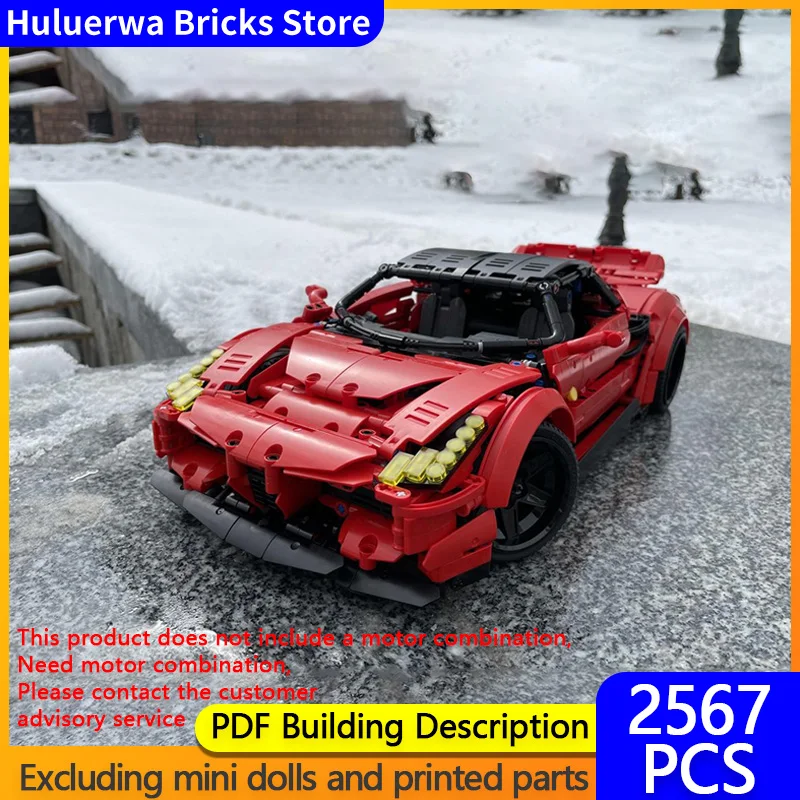 

Speed Racing Car Model MOC Building Bricks 488 Pista Top Tier Sports Car Modular Technology Children Holiday Gifts Assemble Toys