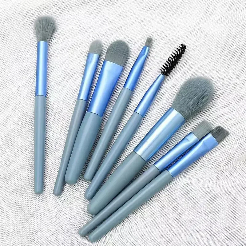 8Pcs Makeup Brush Set Portable Travel Set Eye Shadow Powder Blush Highlighter Foundation Brush Candy Color Cosmetic Tools