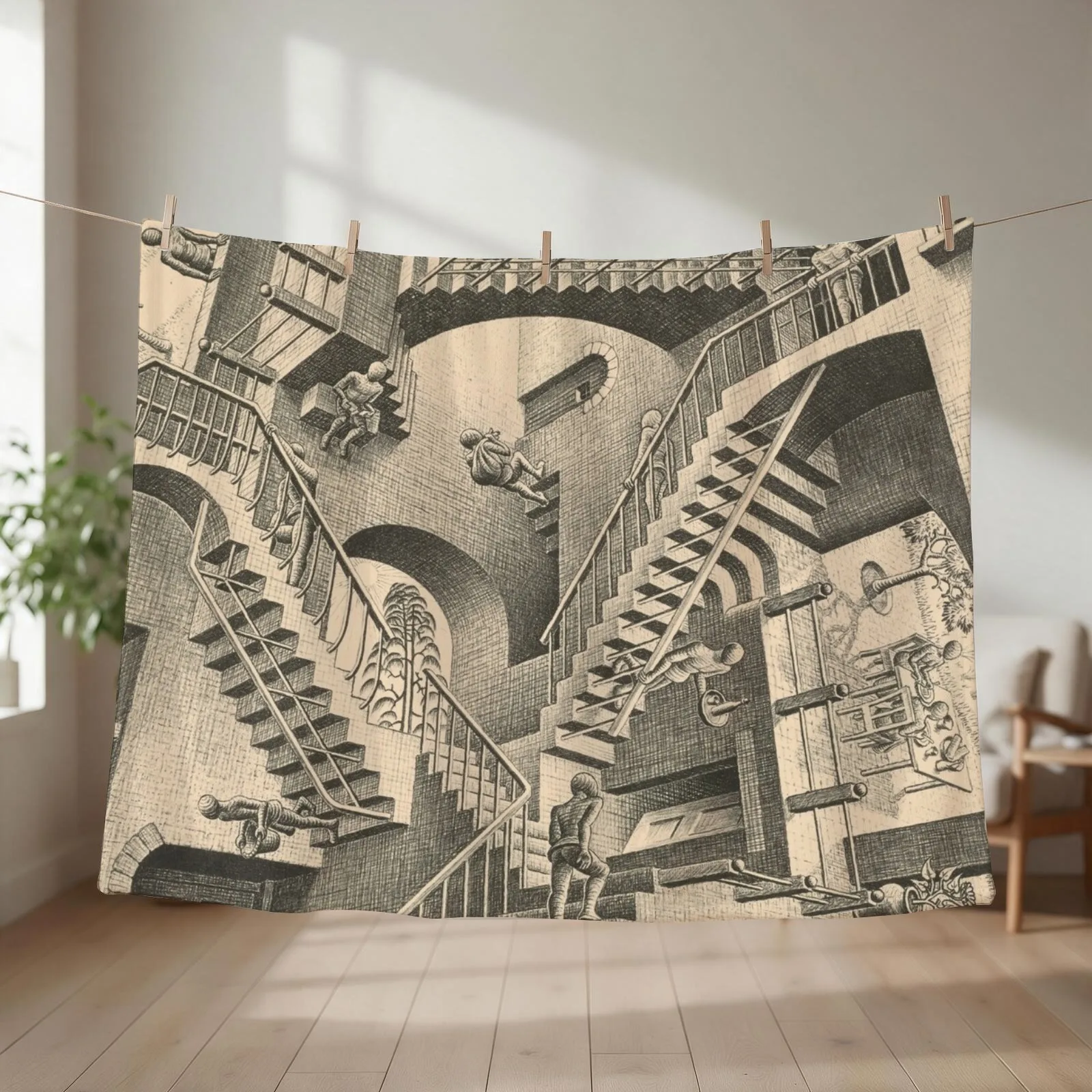Escher - Relativity Throw Blanket Stuffeds Thermals For Travel Tourist wednesday Blankets