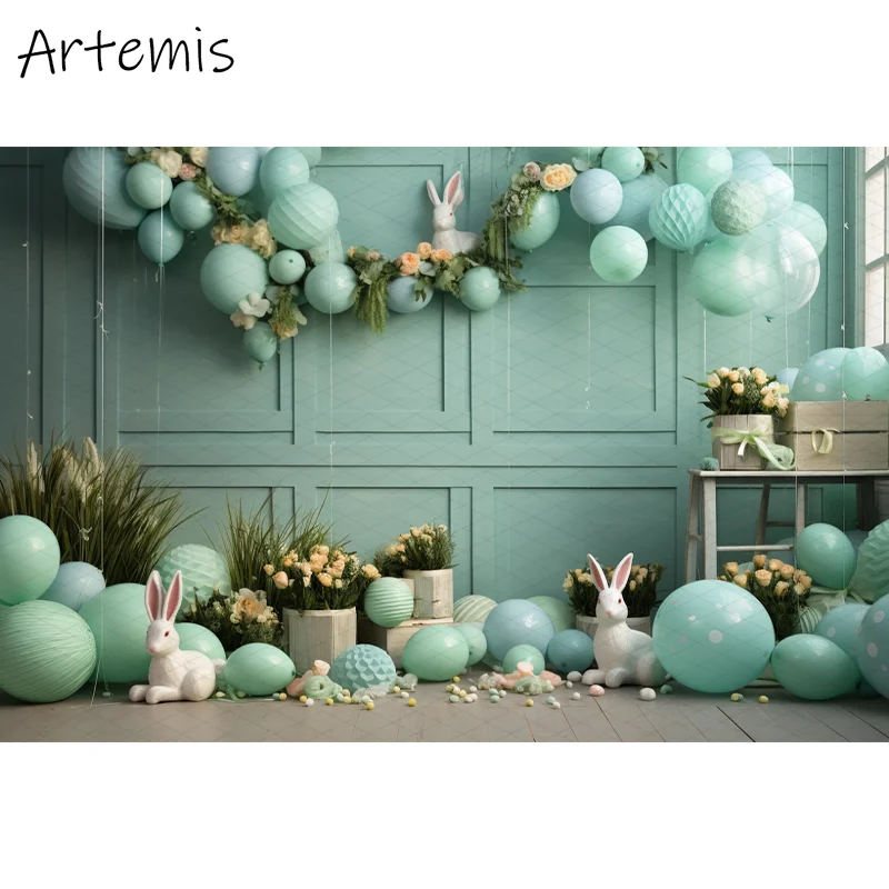 Fondo de fotografía de Pascua para estudio fotográfico, decoración nostálgica para fiesta de cumpleaños de bebés y niños