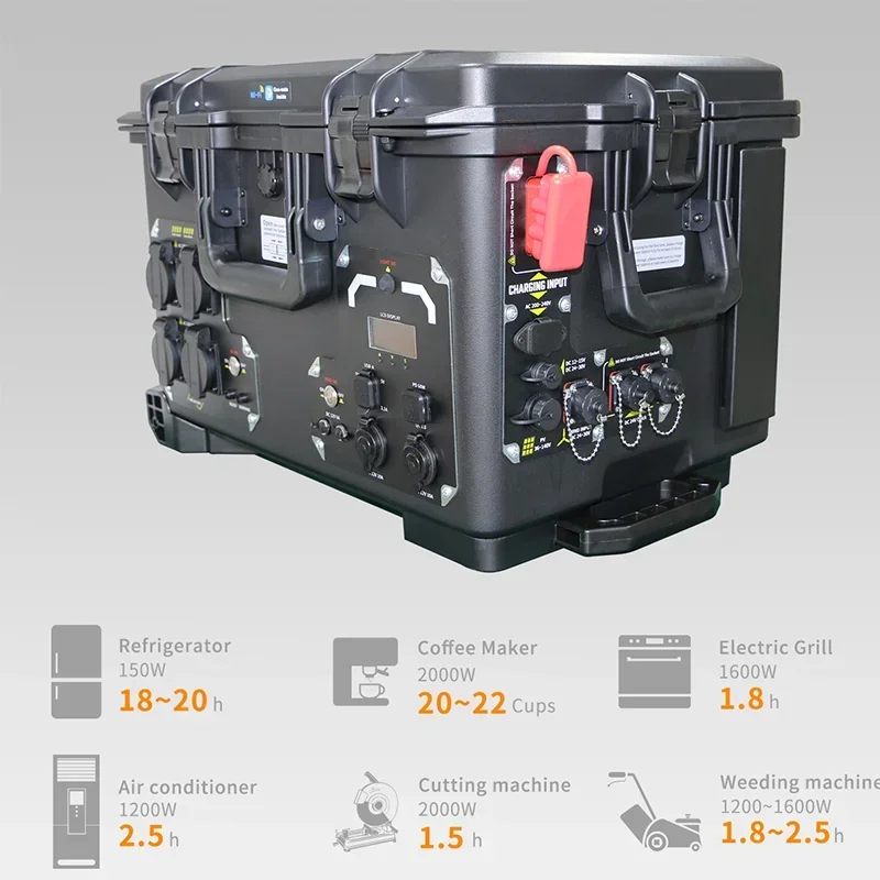 3500W 4000w 3000w Solar Wind Hybrid Outdoor Generator Mobile LiFePO4 Battery Portable Power Station with Folding Solar Panels