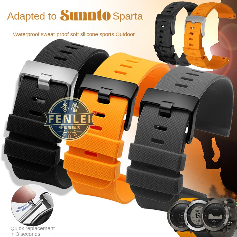 24MM For Suunto 9 Baro 9 GPS 9 7 Smart Spartan Alpha High quality Silicone Watch band Sports Waterproof Watch Strap Bracelet