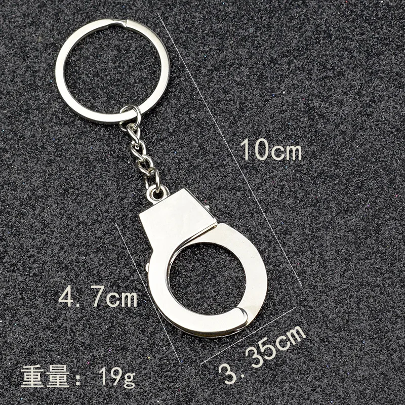 Creative Gift Personalized Simulation Double Handcuffs Metal Keychain Advertising Car Hanging Key Ring Chain Pendant Accessories