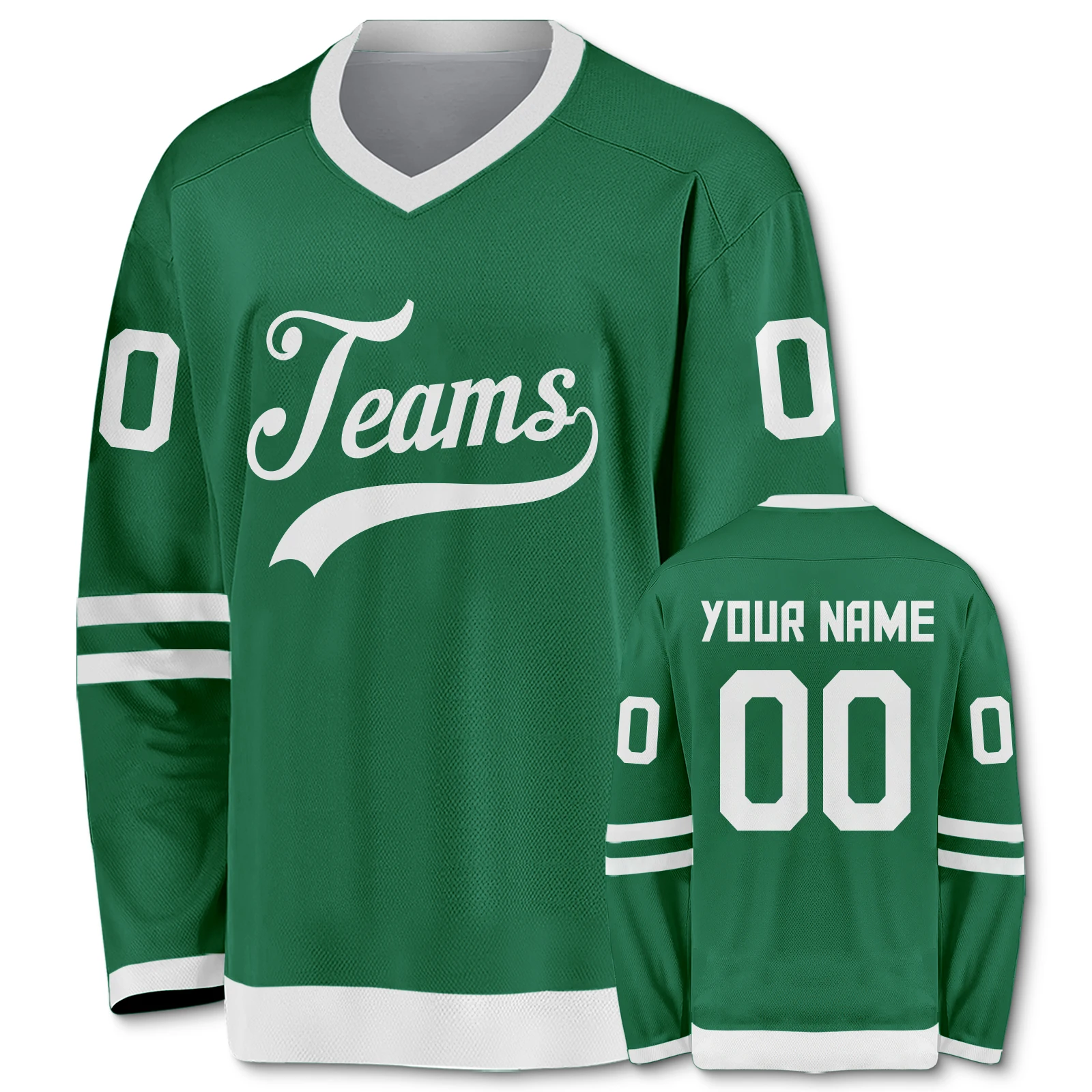 Aangepaste ijshockey jersey voor vrouwen gepersonaliseerde gedrukte teamnaam nummer jerseys v-hals lange mouwen sportkleding fans cadeau s-2xl