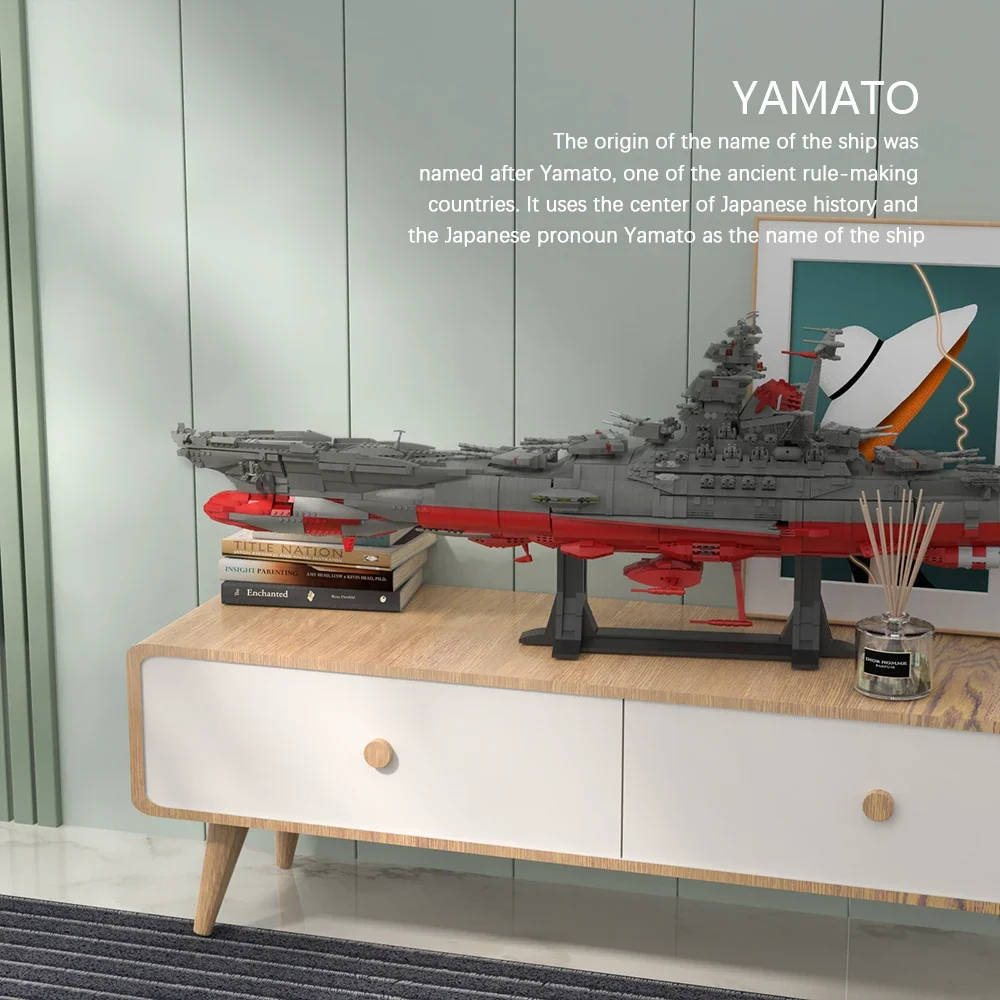 MOC World Militärisches Kriegsschiff Space UCS Yamato Schlachtschiff Baustein-Set Kreuzer Kampfschiff Ausstellungsstück Simulation Kindergeschenke