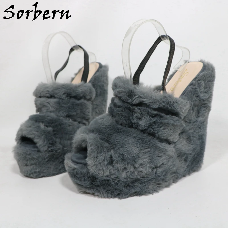 

Sorbern Comfortable Wedge High Heel Women Slingback Open Toe Platform Summer Shoes Slides Custom Color Size 33-48
