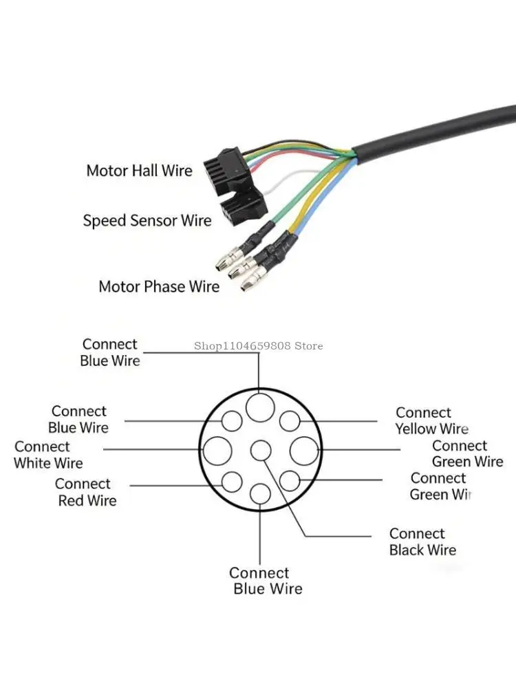 

9Pin Electric Bike Motor Cable Extension Line Electric Bike Motor Extension Line