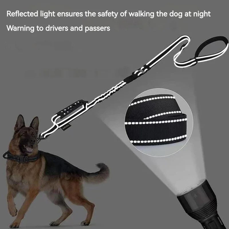 High Quality Pet Supplies Dog Multi-function Elastic Traction Rope Dogleash Car Seat Belt Cushioning Retractable Reflectivenylon