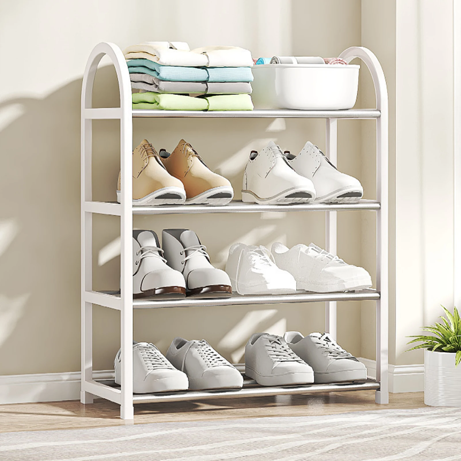 Multi-Functional Shoe Shelf Heavy Duty Metal Shoe Organiser Shelf For Home Hotel