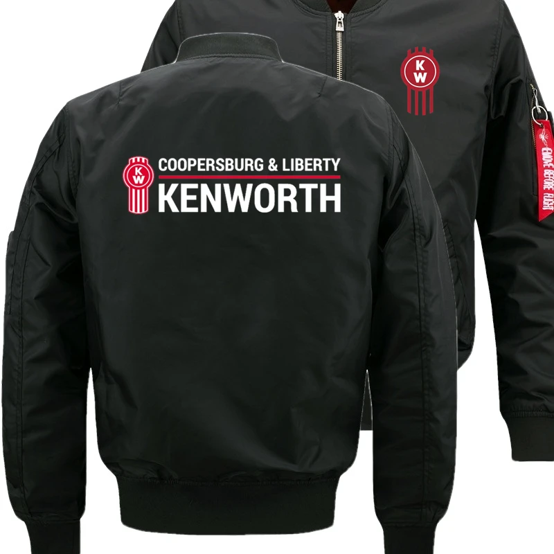 

Selling New Kenworth Logo Print Custom Made Solid Color Cotton Warm Men Zipper Jacket Casual Flight Suit Jackets Man Sportswear