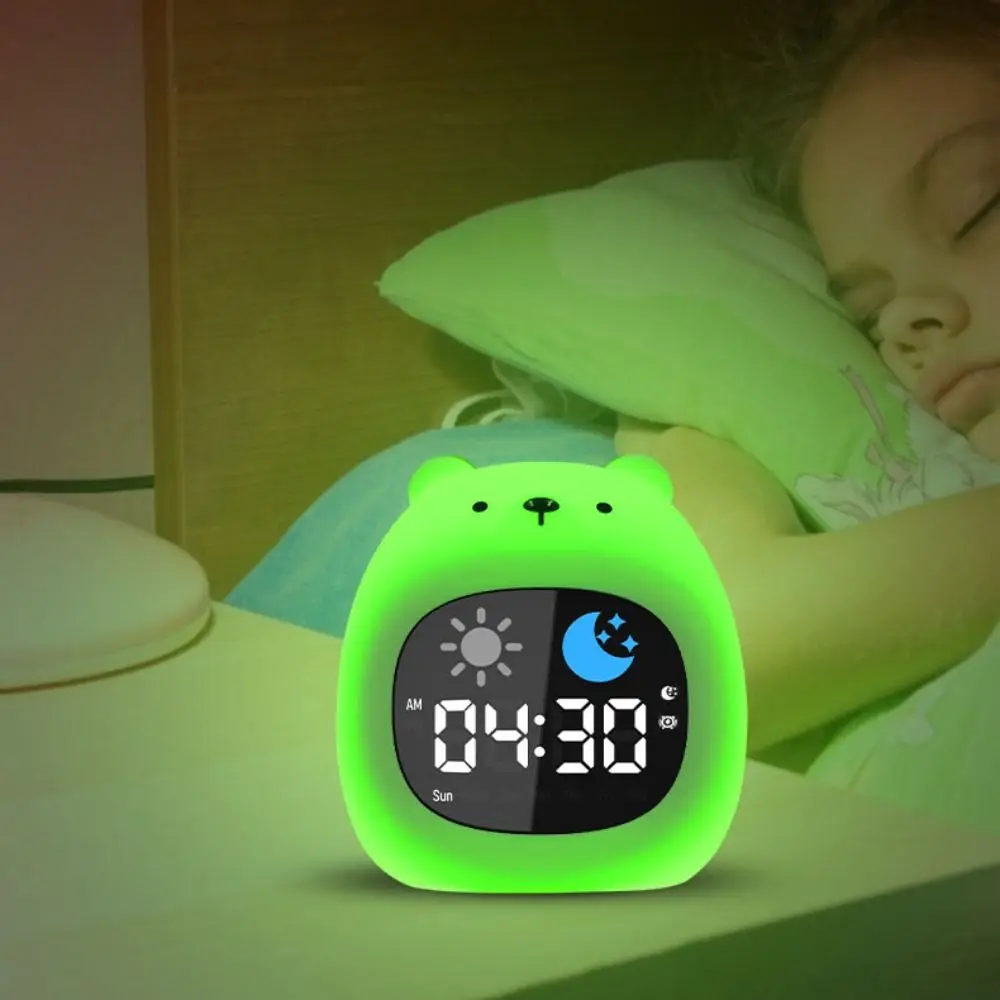 Lovely Decor Animal-Shape Alarm Clock Pat Control Cute Touch Night Light Small Ornaments Home Decor Beside Lamp Bedroom