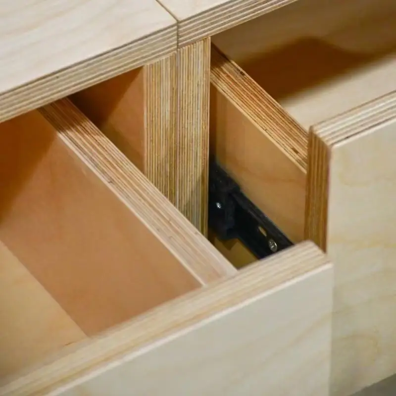 خزانة قهوة جانبية لتناول الطعام من خشب البتولا أوشن، خزانة تخزين بسيطة وحديثة من الألومنيوم #3